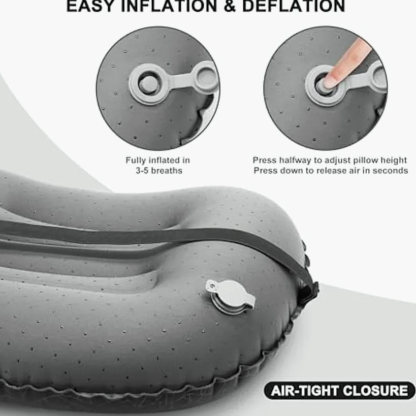 Inflatable Camping Pillow with Neck Lumbar Support
