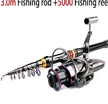 GHOTDA Telescopic Fishing Rod and Reel Combo 1.8-3.6m
