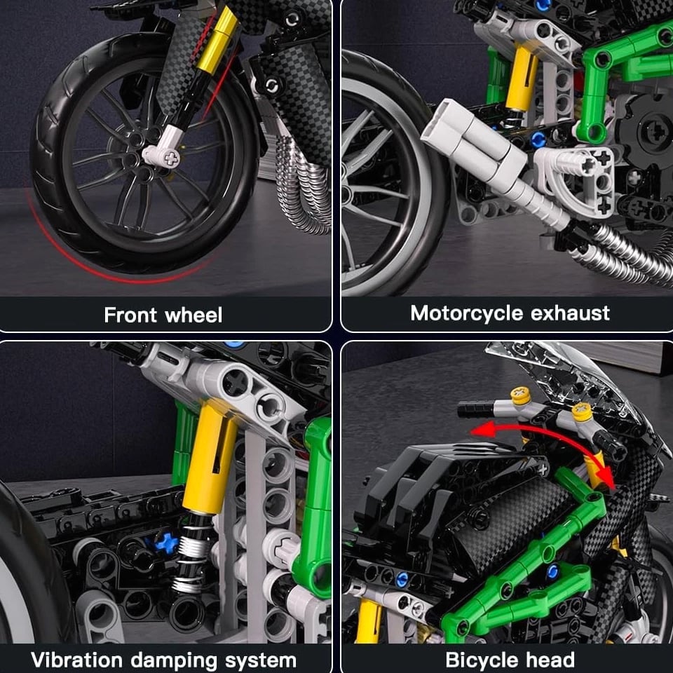 Motorcycle Building Kit 23002 - DIY Model Bike Toys for Kids & Adults 14+, 639 pcs