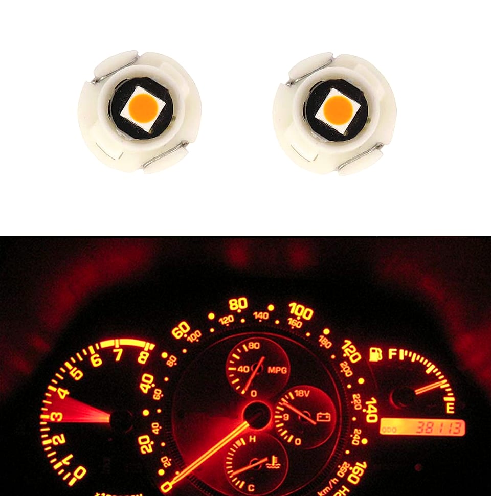WLJH 10x Yellow T4.7/T5 Neo Wedge 3030 SMD LED Dashboard Bulbs