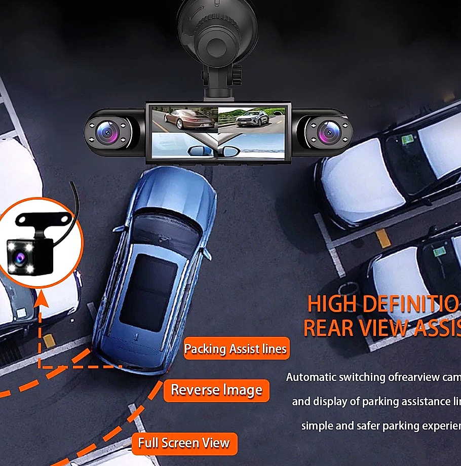 4 Channel Dash Cam WiFi 1080P FHD Night Vision Parking Mode