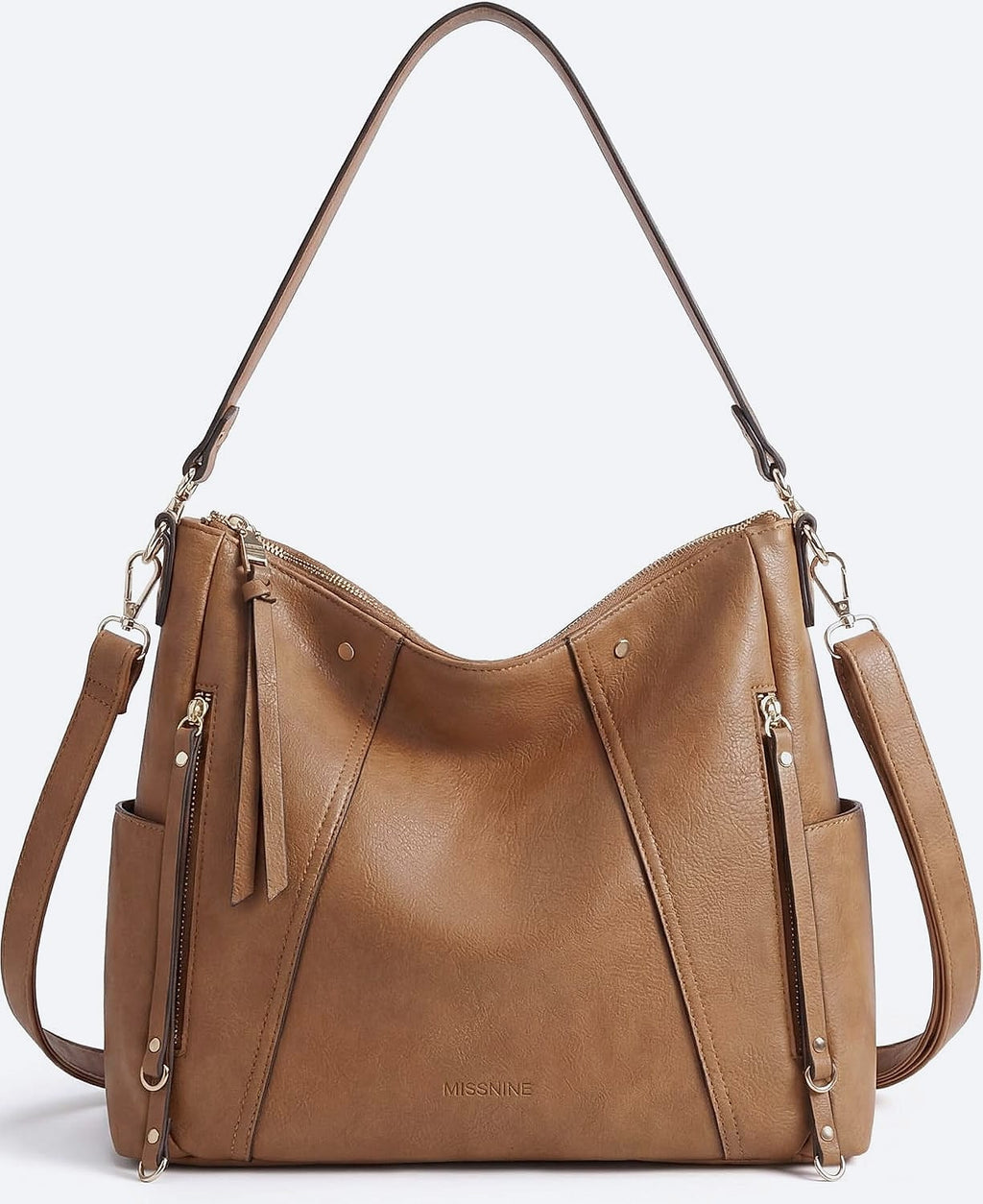 Missnine Hobo Bag Crossbody Purse Vegan Leather Shoulder Tote