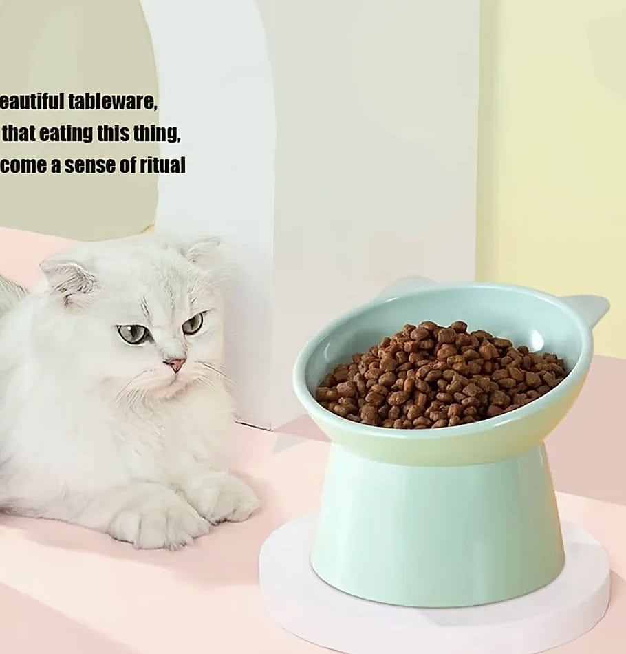 AEHOME Cat-Ear Elevated Pet Bowl Feeder for Cats