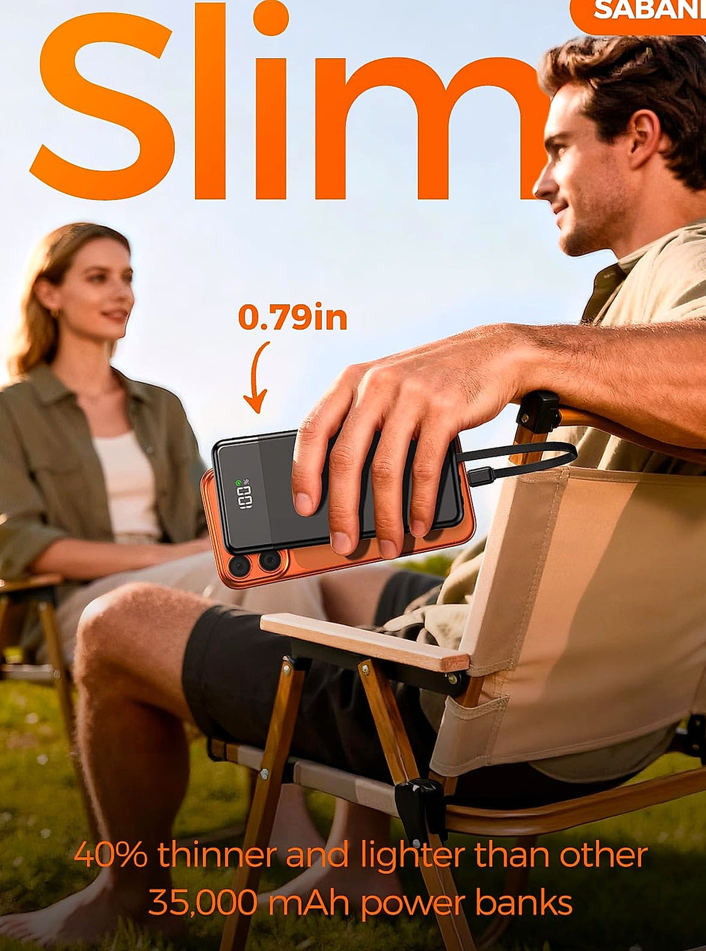 SABANI 35000mAh Power Bank with 4 Built-in Cables