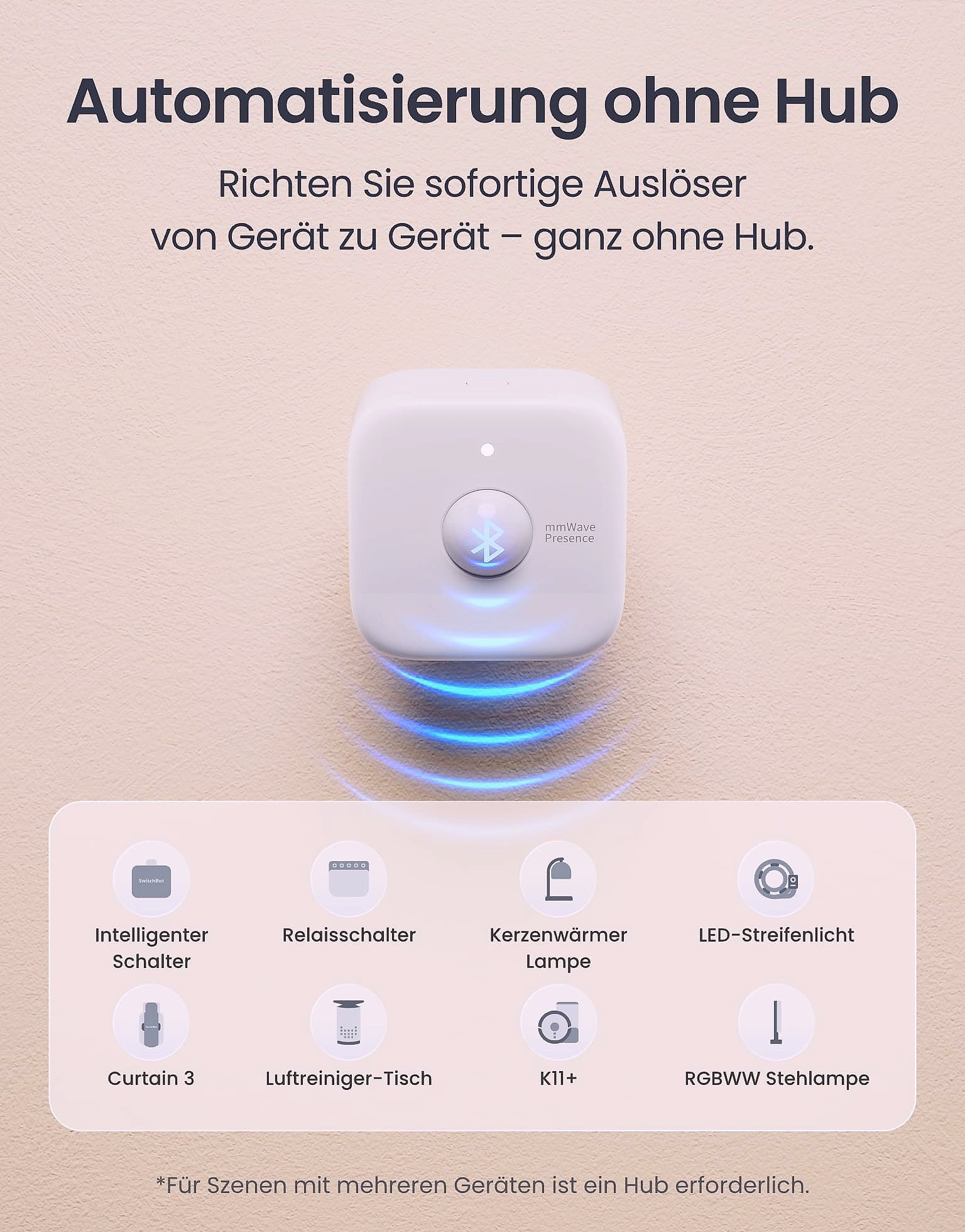 SwitchBot mmWave Radar Motion Sensor with Presence Detection