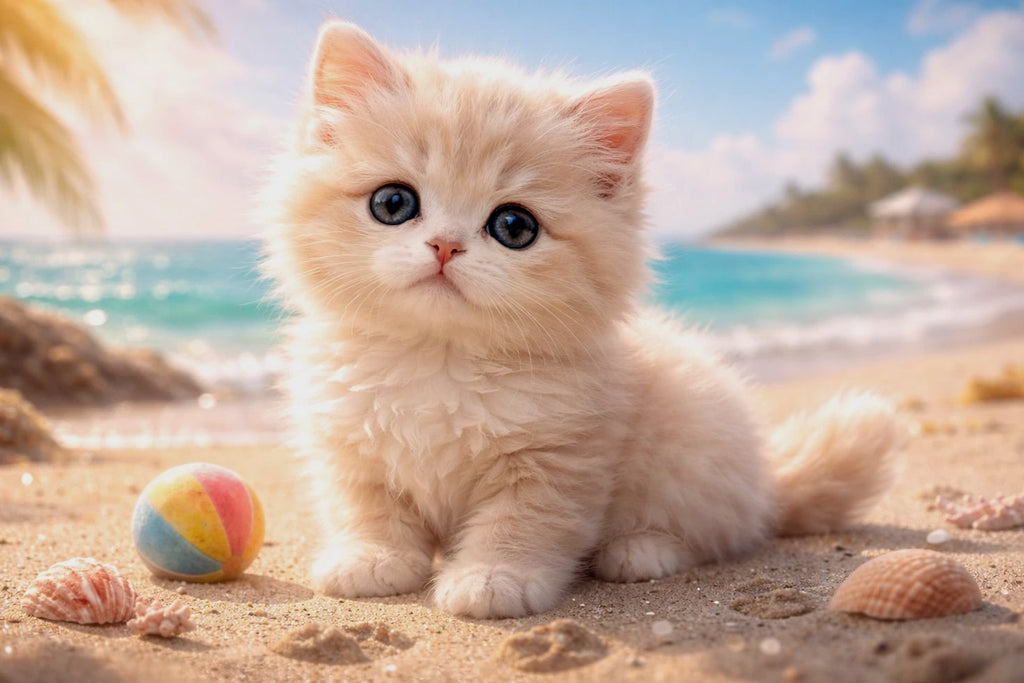 Super Cute Kitty Cat Digital Image Picture Photo Wallpaper Desktop AI Art