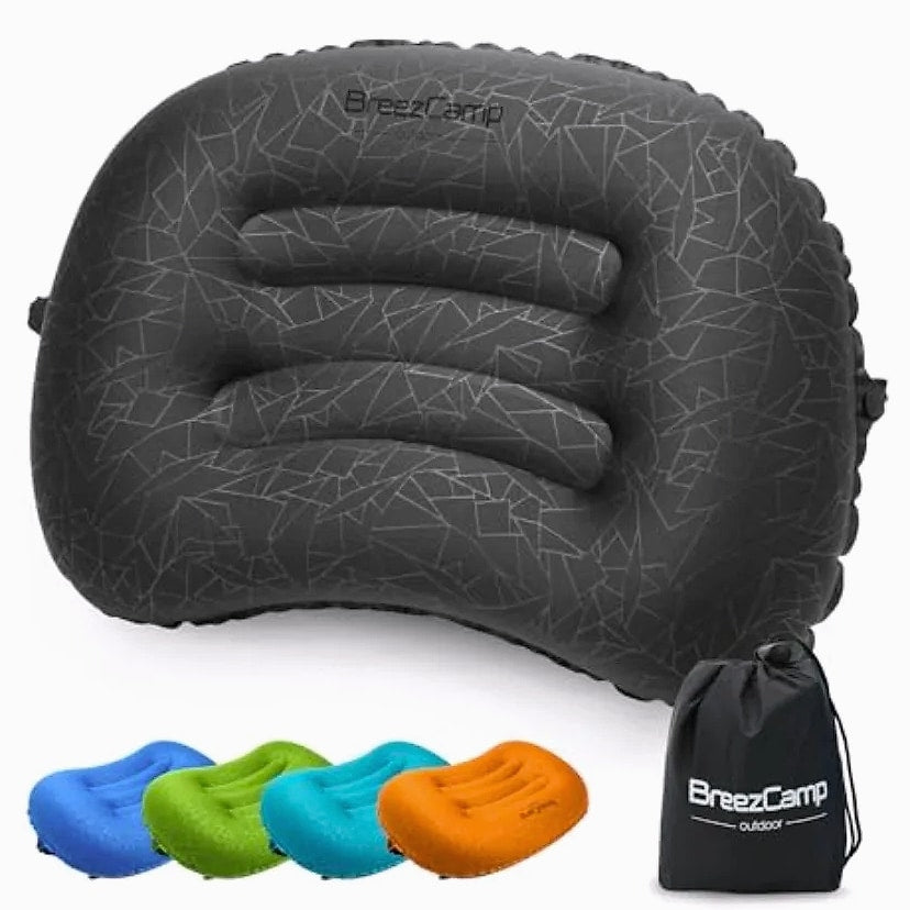 Inflatable Camping Pillow with Neck Lumbar Support