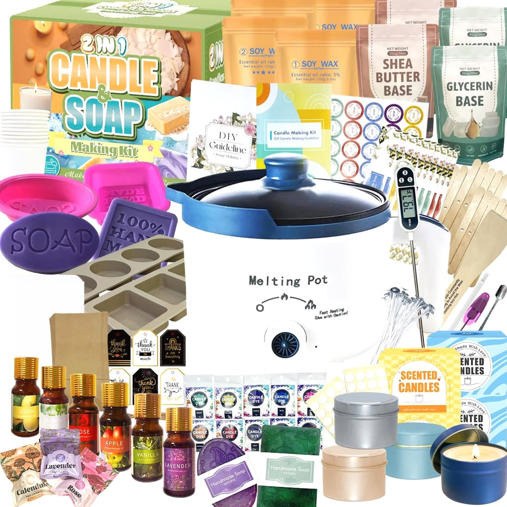2-In-1 Candle & Soap Making Kit for Beginners, Complete All-in-One DIY Craft Kit
