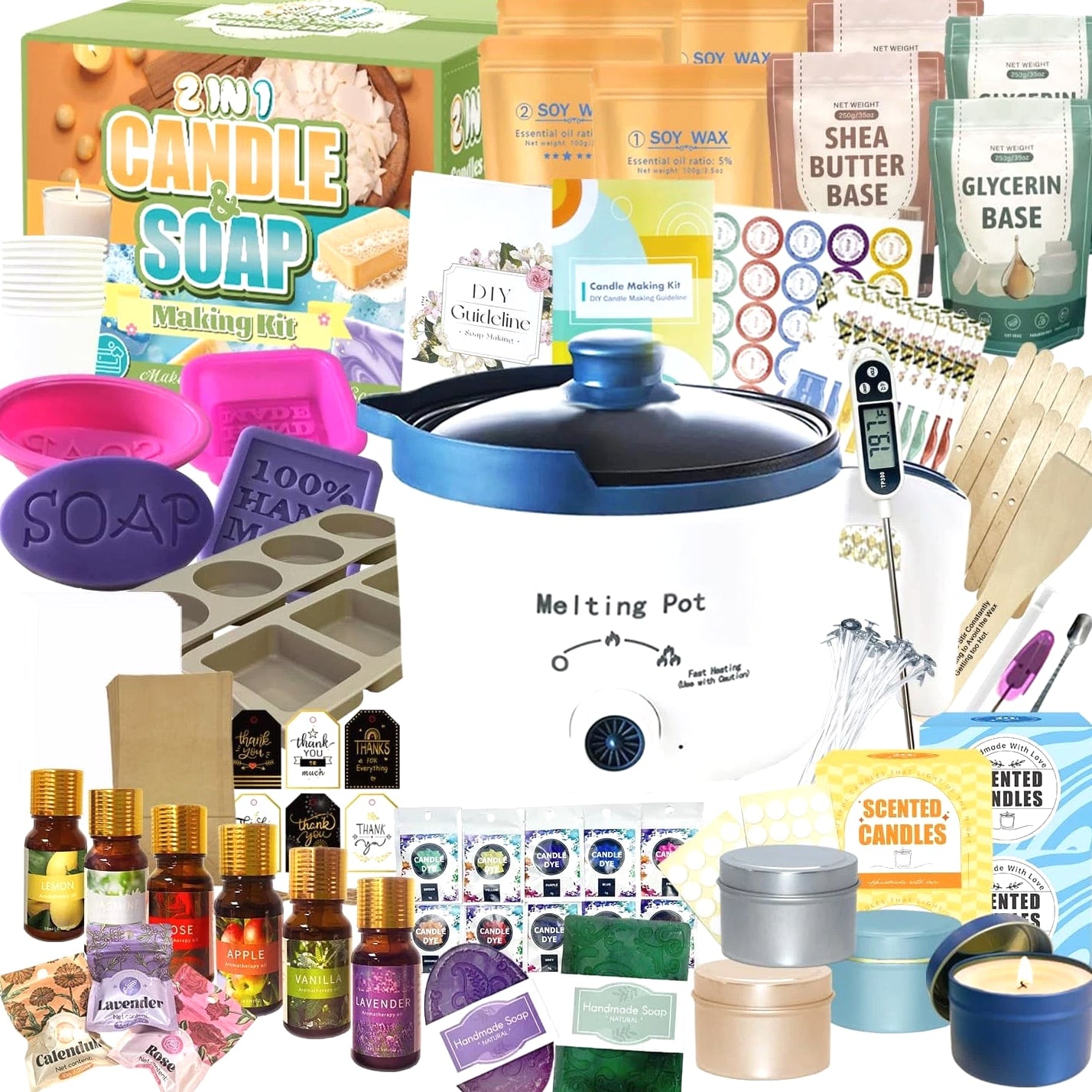 2-In-1 Candle & Soap Making Kit for Beginners, Complete All-in-One DIY Craft Kit