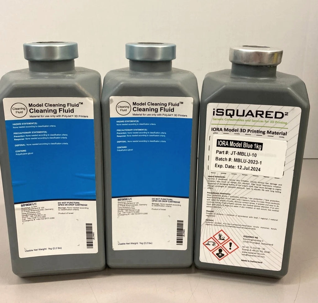 Lot of 3 Stratasys Resins, 2 Support Cleaning Fluid PolyJet 3D Printers