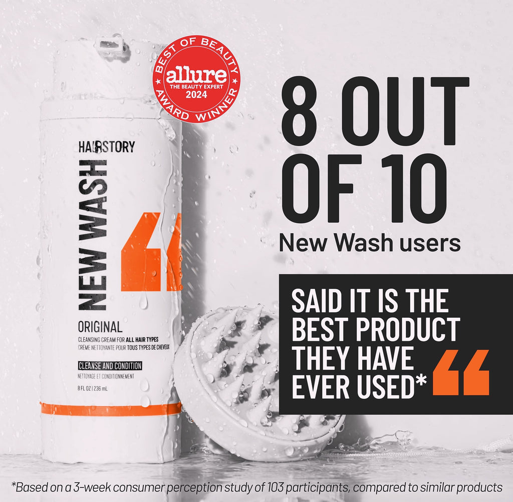 Hairstory New Wash Original Detergent-Free Cleansing Cream, 8 oz