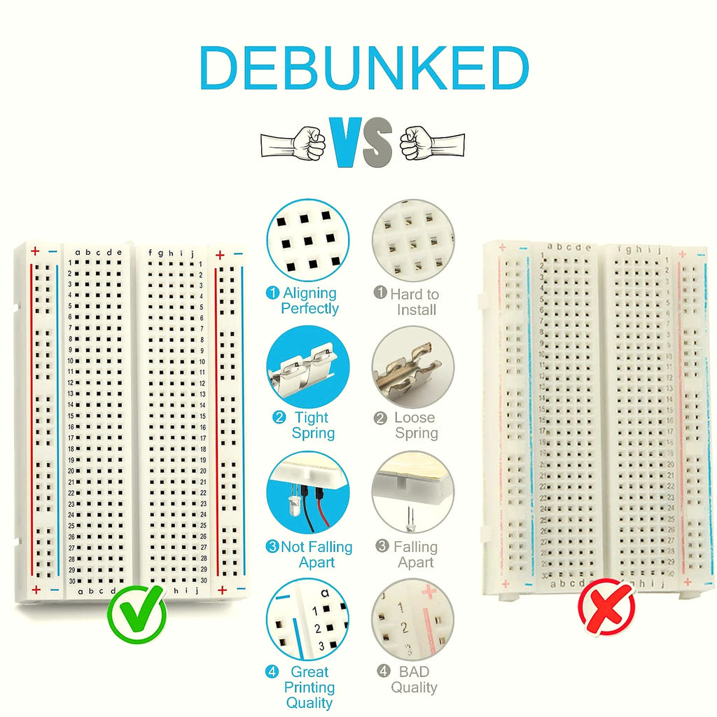 CHANZON BB-801 Breadboard Kit 3 Pack, 400 Tie Points