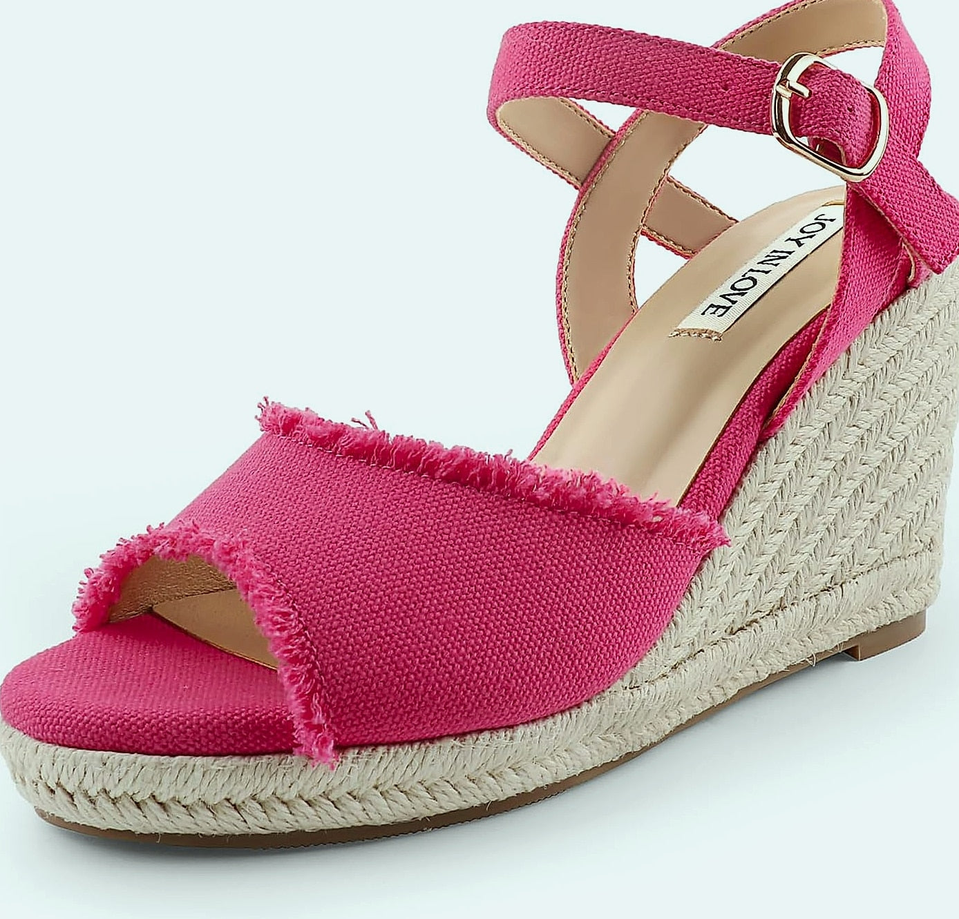 JOY IN LOVE Platform Wedge Sandals with Ankle Strap