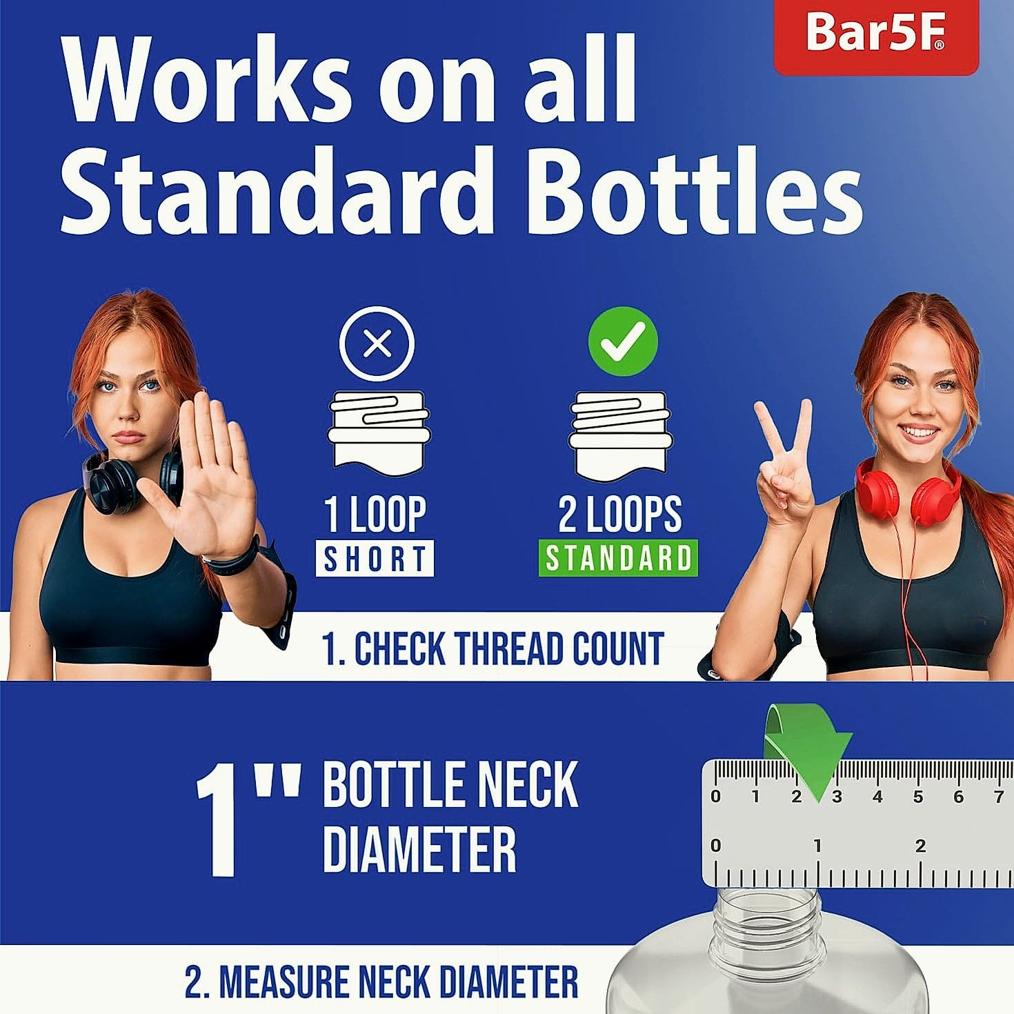 Bar5F Shampoo Conditioner Pump Dispenser, 1L Bottle, 2 Pack