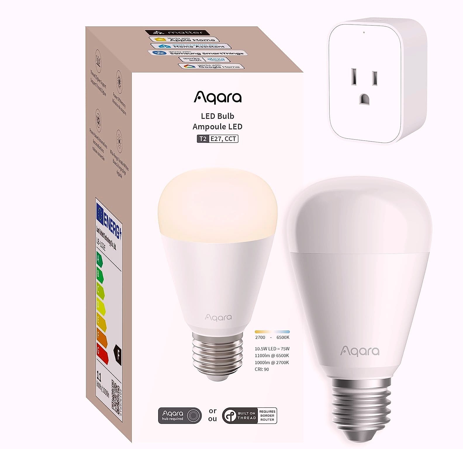 Aqara T2 E26 Smart LED Bulb Thread Zigbee 75W Equivalent