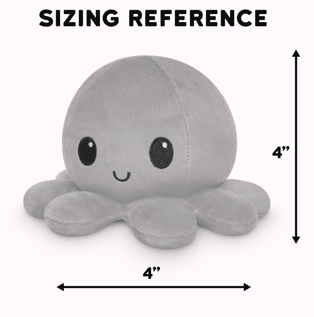 TeeTurtle Reversible Octopus Plushie 4-Inch Pink Aqua Flip Toy