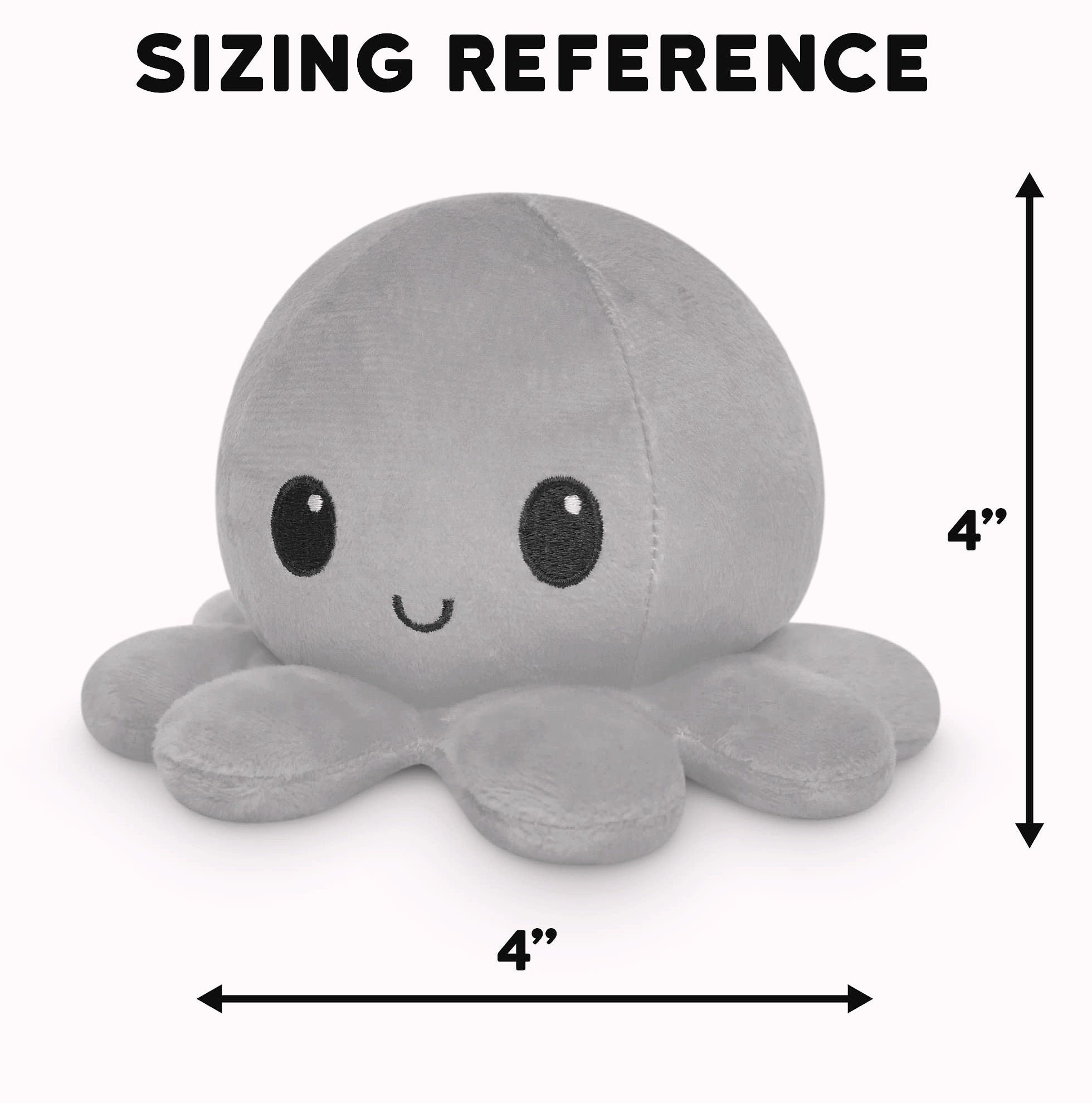 TeeTurtle Reversible Octopus Plushie 4-Inch Pink Aqua Flip Toy