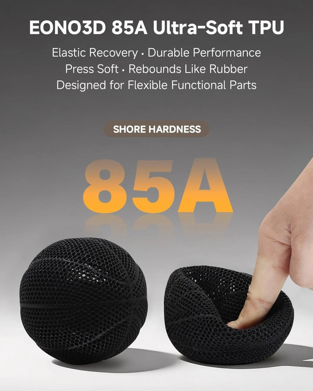 85A TPU 3D Printer Filament – Extra Soft & Flexible Rubber-Like, Durable & Wear-Resistant, 1.75mm ±0.03mm
