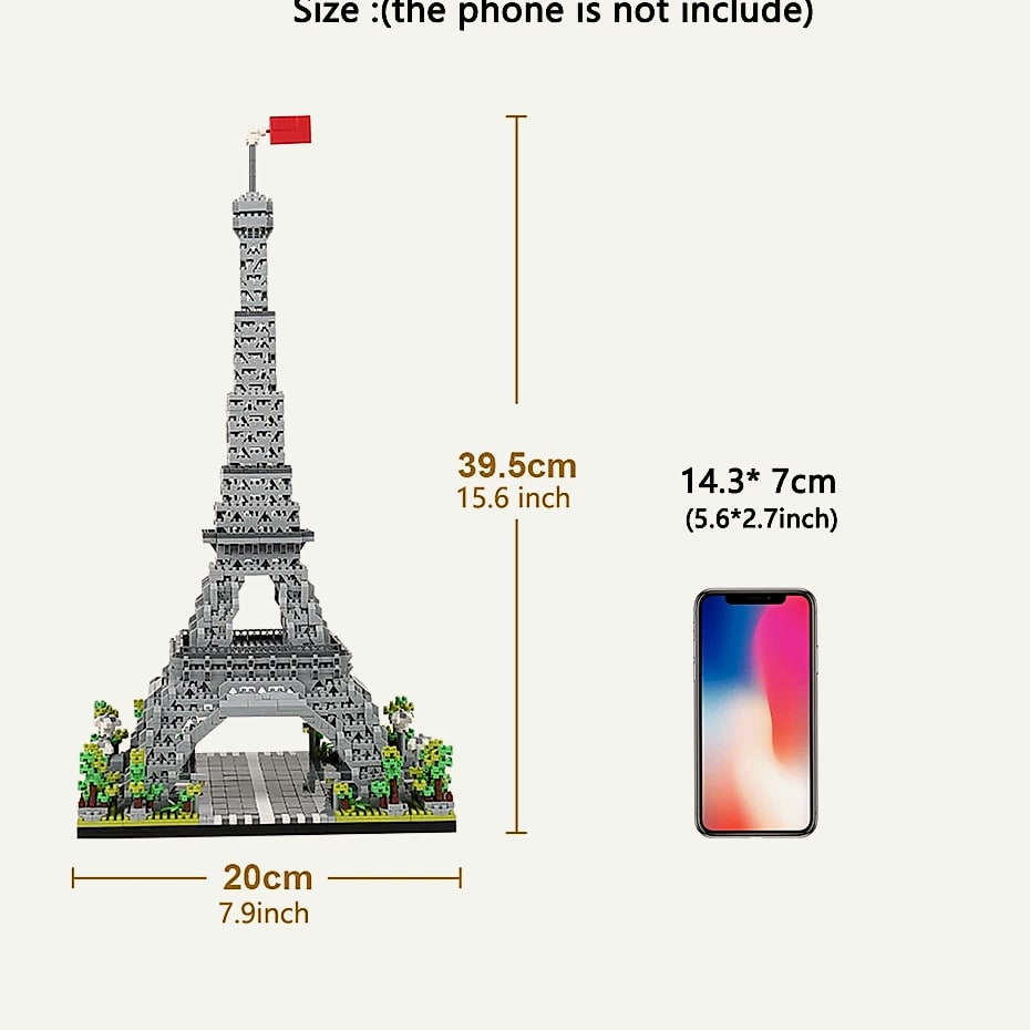Eiffel Tower Paris Architectural Micro Mini Model Building Blocks Toy : Enhance Your Office Decor, Boost Hand Skills Gift