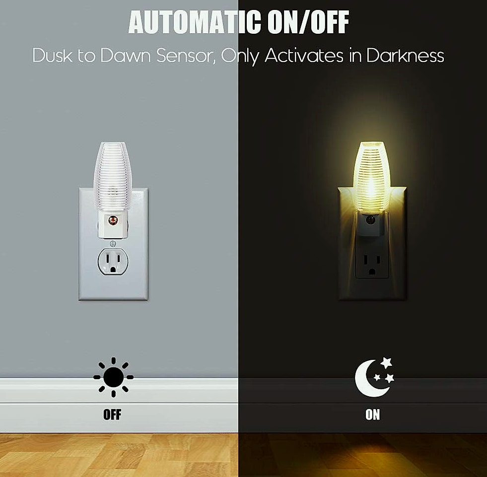 Emotionlite 4-Pack Plug-In Night Light with Dusk to Dawn Sensor
