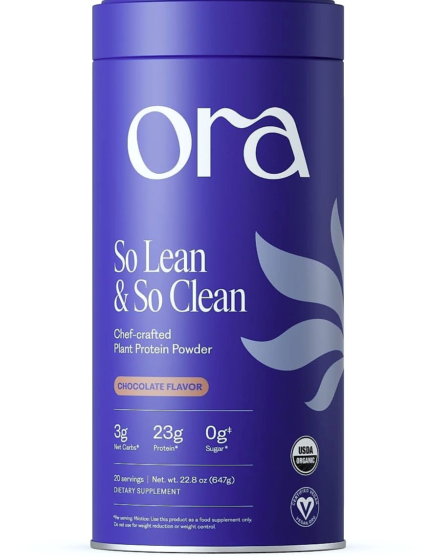Ora Organic Vegan Protein Powder, 23g Plant Protein, Chocolate