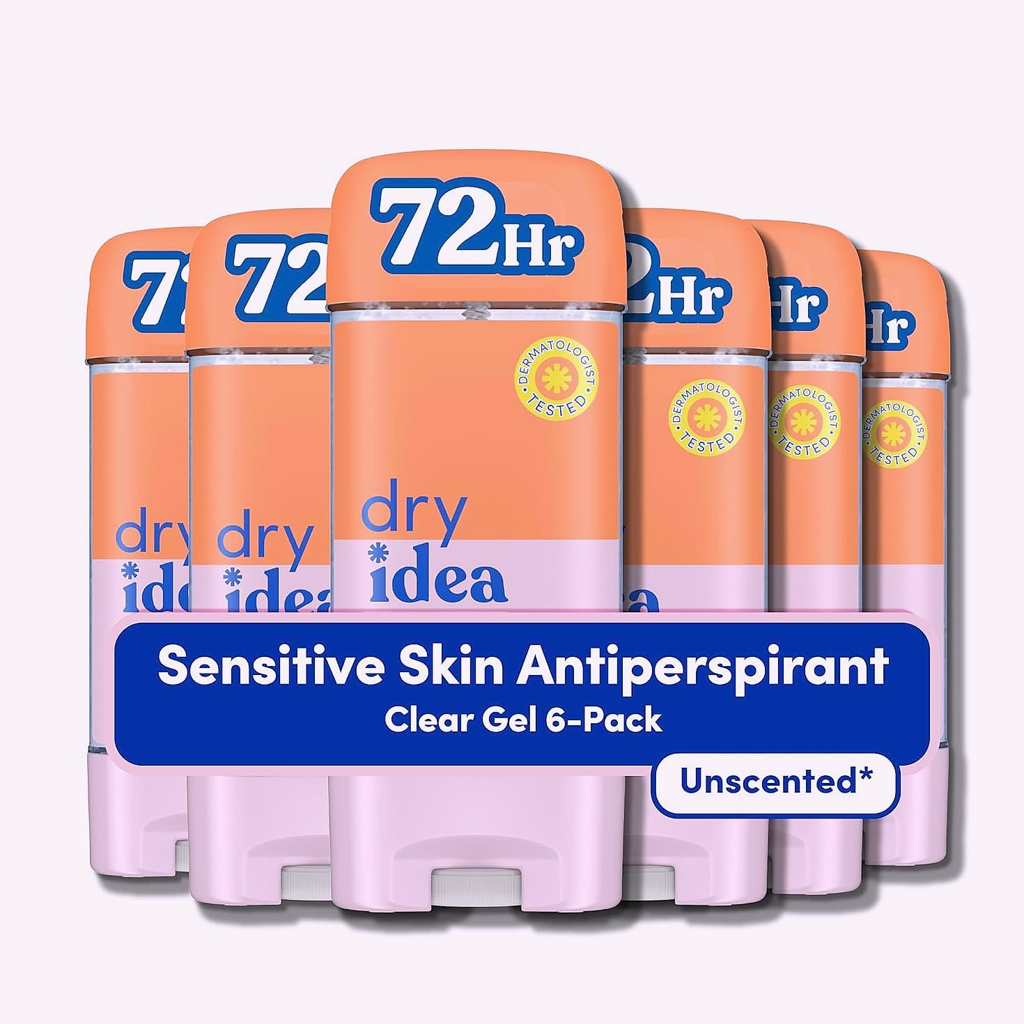 Dry Idea Gel Deodorant for Women, Unscented, 3 oz (Pack of 6)