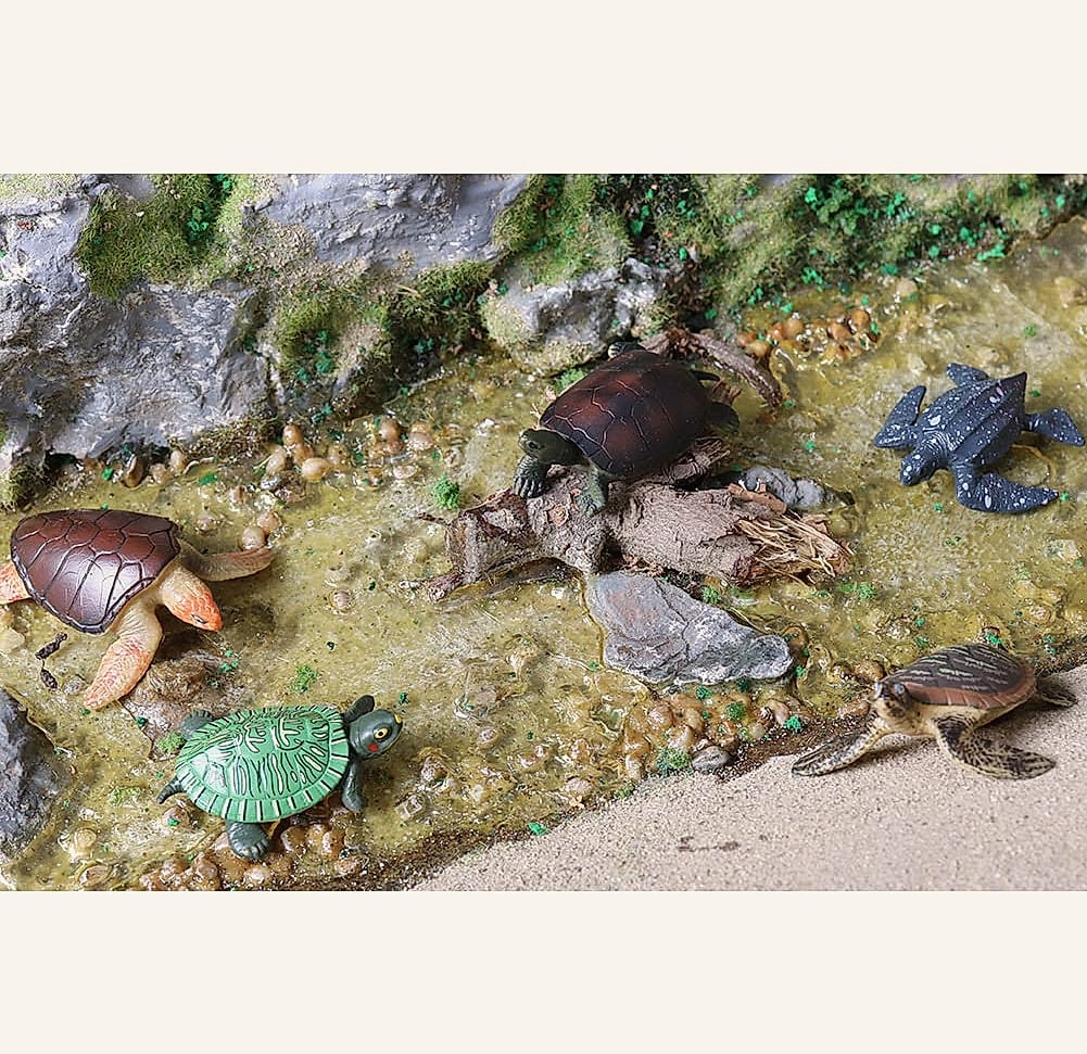 Volnau Mini Sea Turtle Figures 14-Piece Animal Toy Set