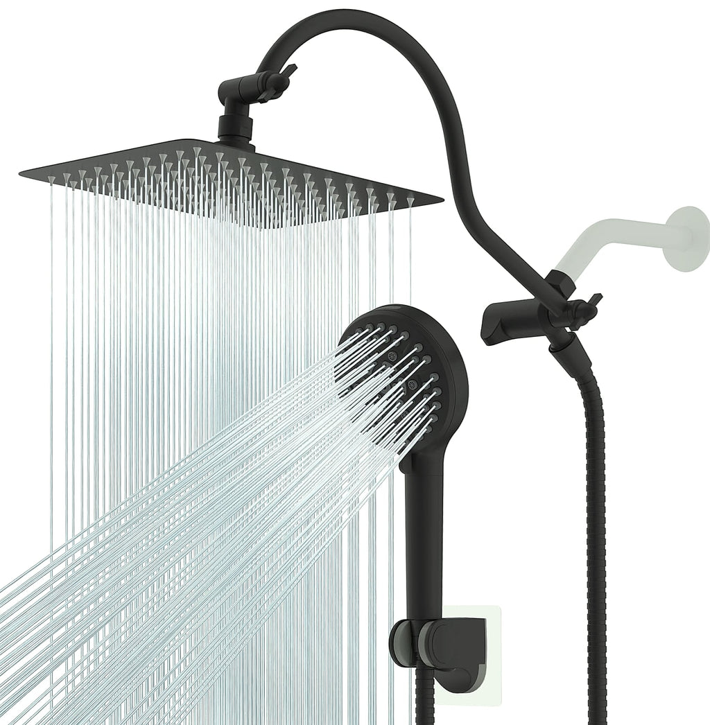Hibbent 10 inch rainfall shower head combo with handheld sprayer