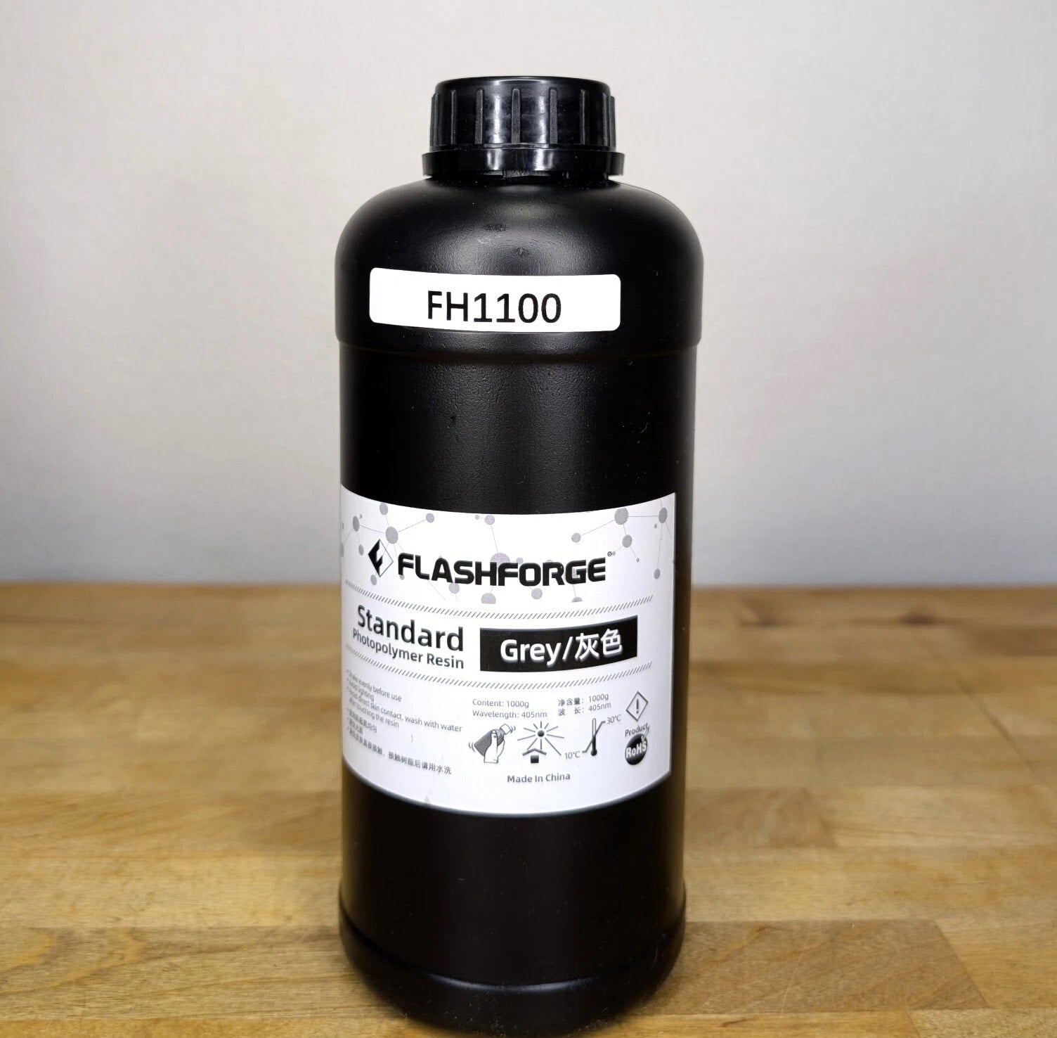 Flashforge 3D Printer Resin 1000g Standard Photopolymer Grey Liquid Resin