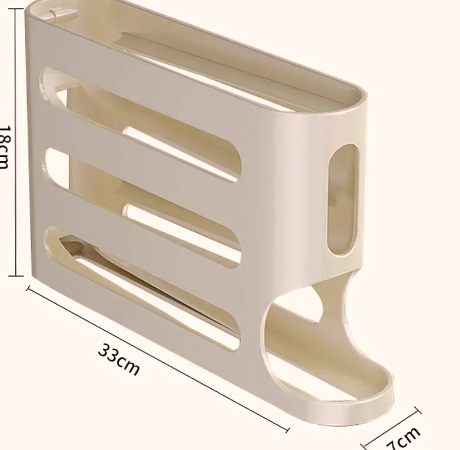 AEHOME 4-Layer Automatic Rolling Egg Holder Fridge Organizer