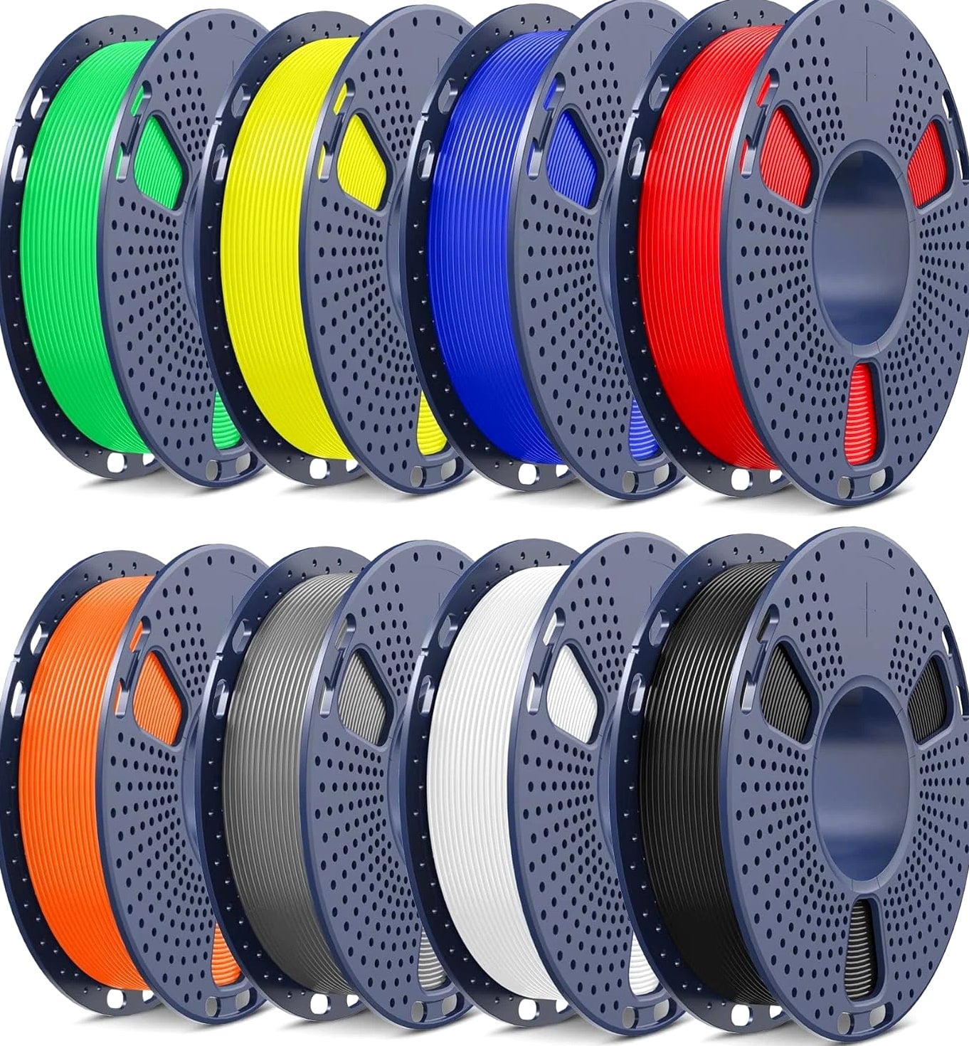 PLA+ 2.0 3D Printer Filament Bundle, Multicolor PLA+ 1.75Mm, Individually Wrapped