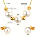 LUXUSTEEL Stainless Steel Round Ball Pendant Necklace Set