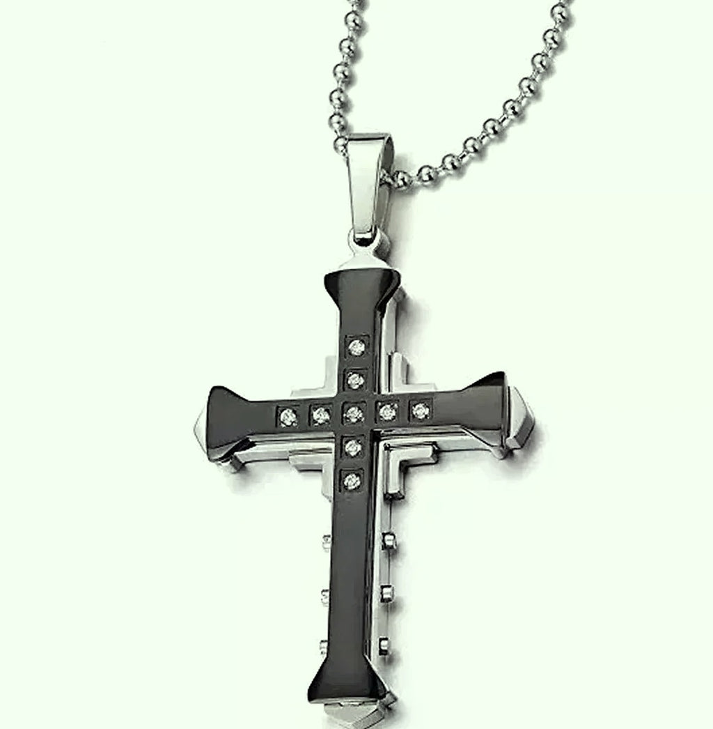 ATMDOG Stainless Steel Cross Necklace Religious Pendant