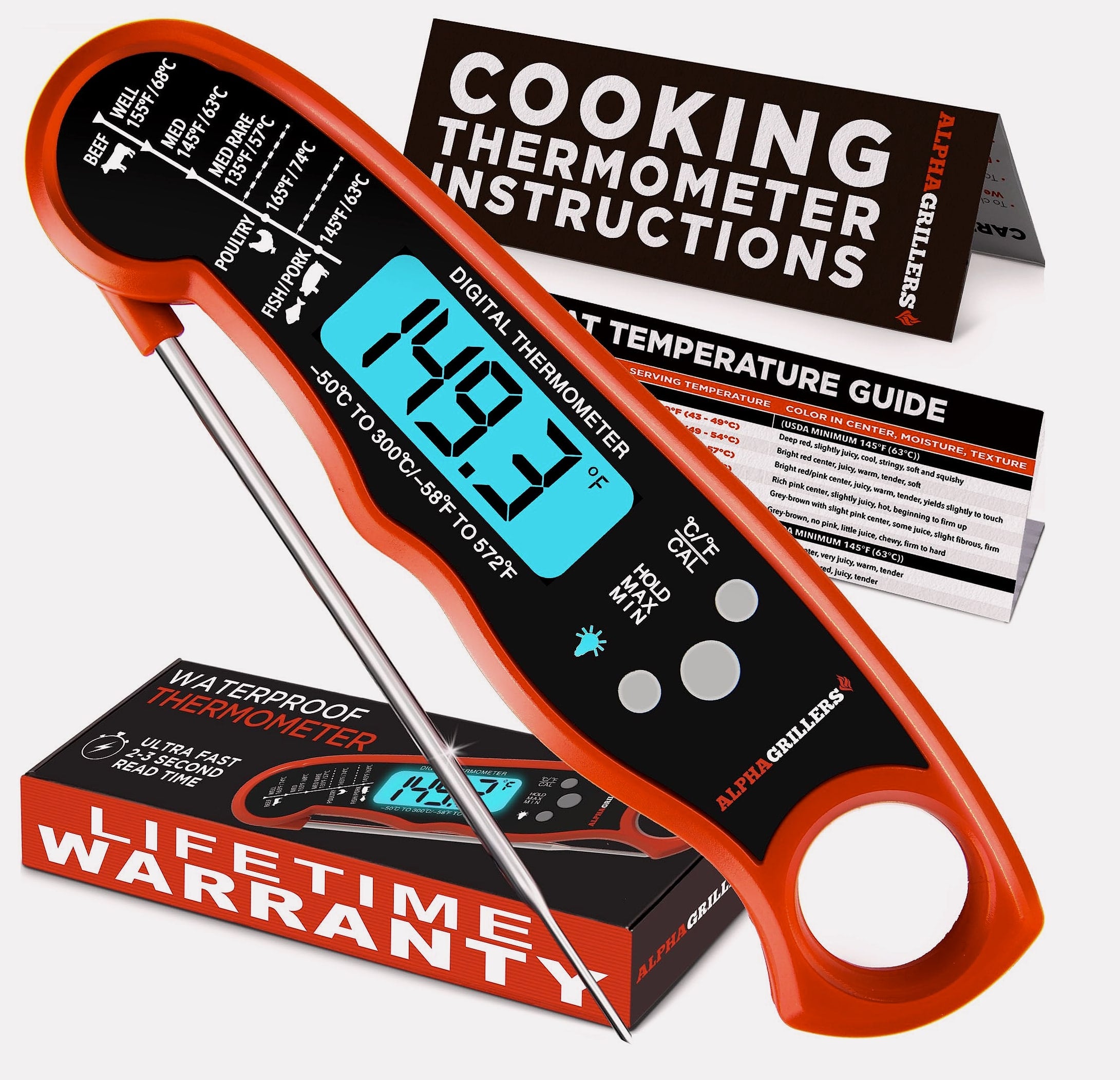 Alpha Grillers Digital Meat Thermometer with Instant Read