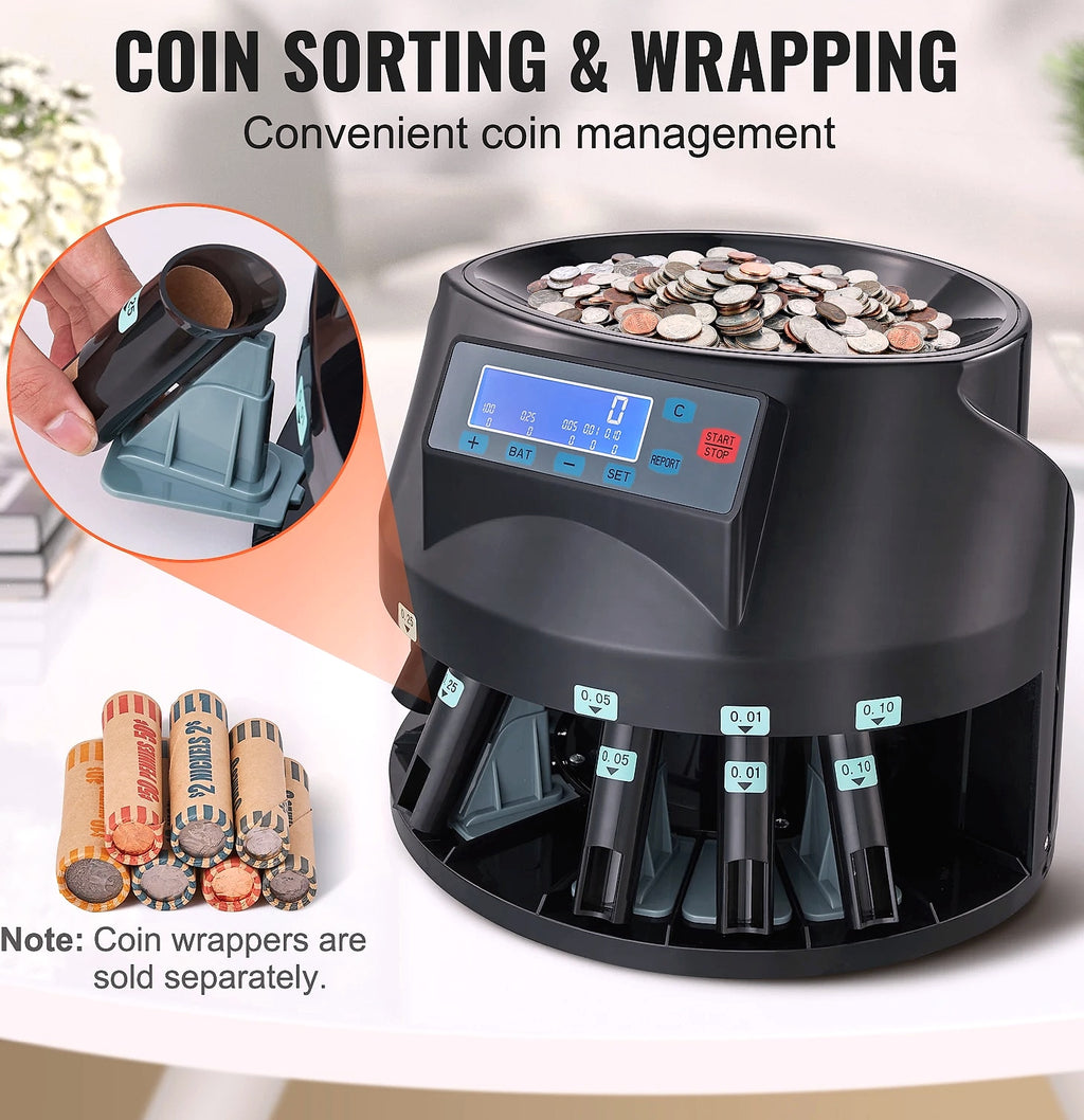 SucceBuy Automatic Coin Sorter Counter, 230-300/Min, LED Display