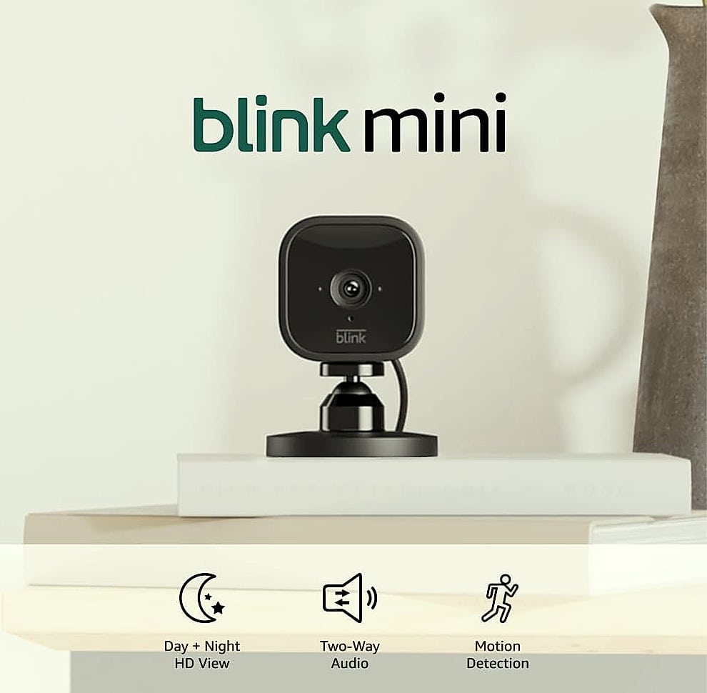 Blink Mini 2-Pack 1080p HD Indoor Security Camera with Night Vision