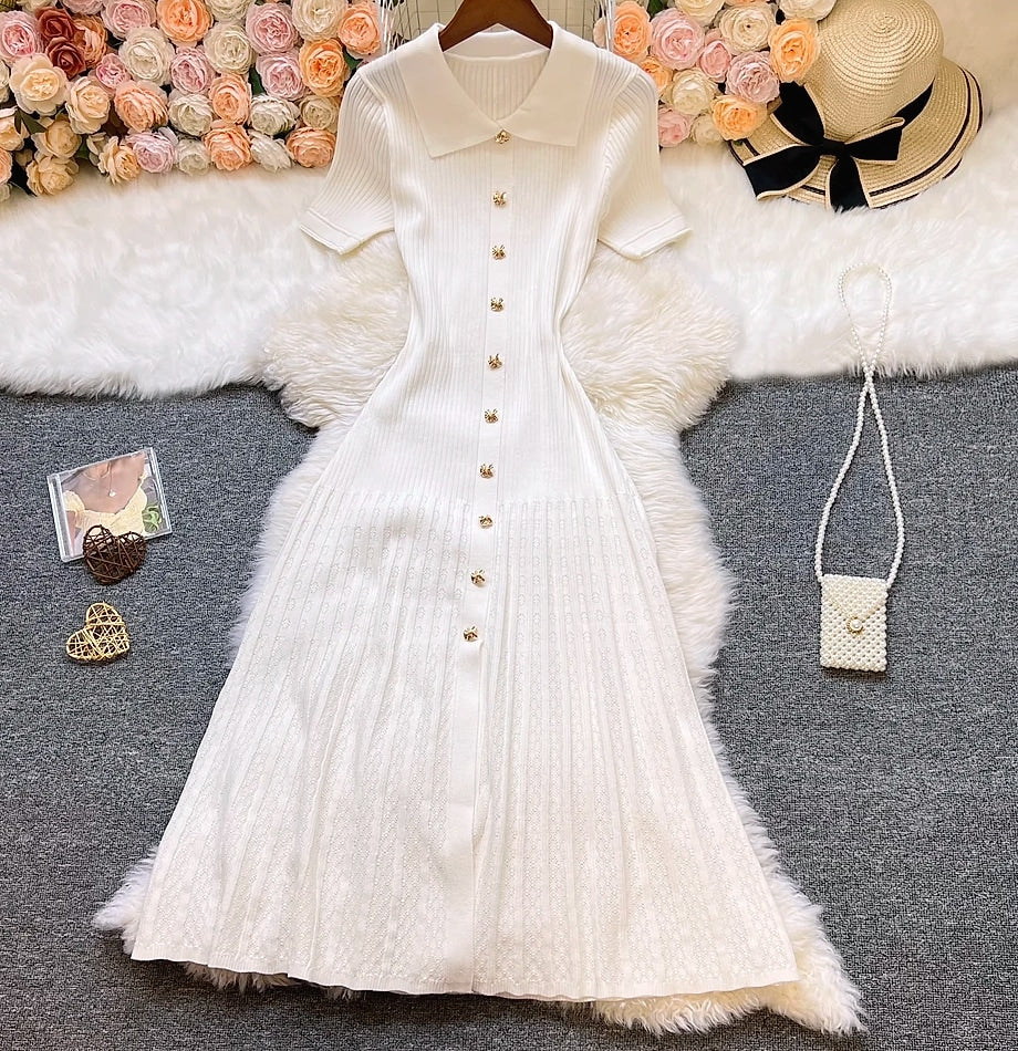 YUOOMUOO Patchwork Knit Long Dress Women Spring Summer