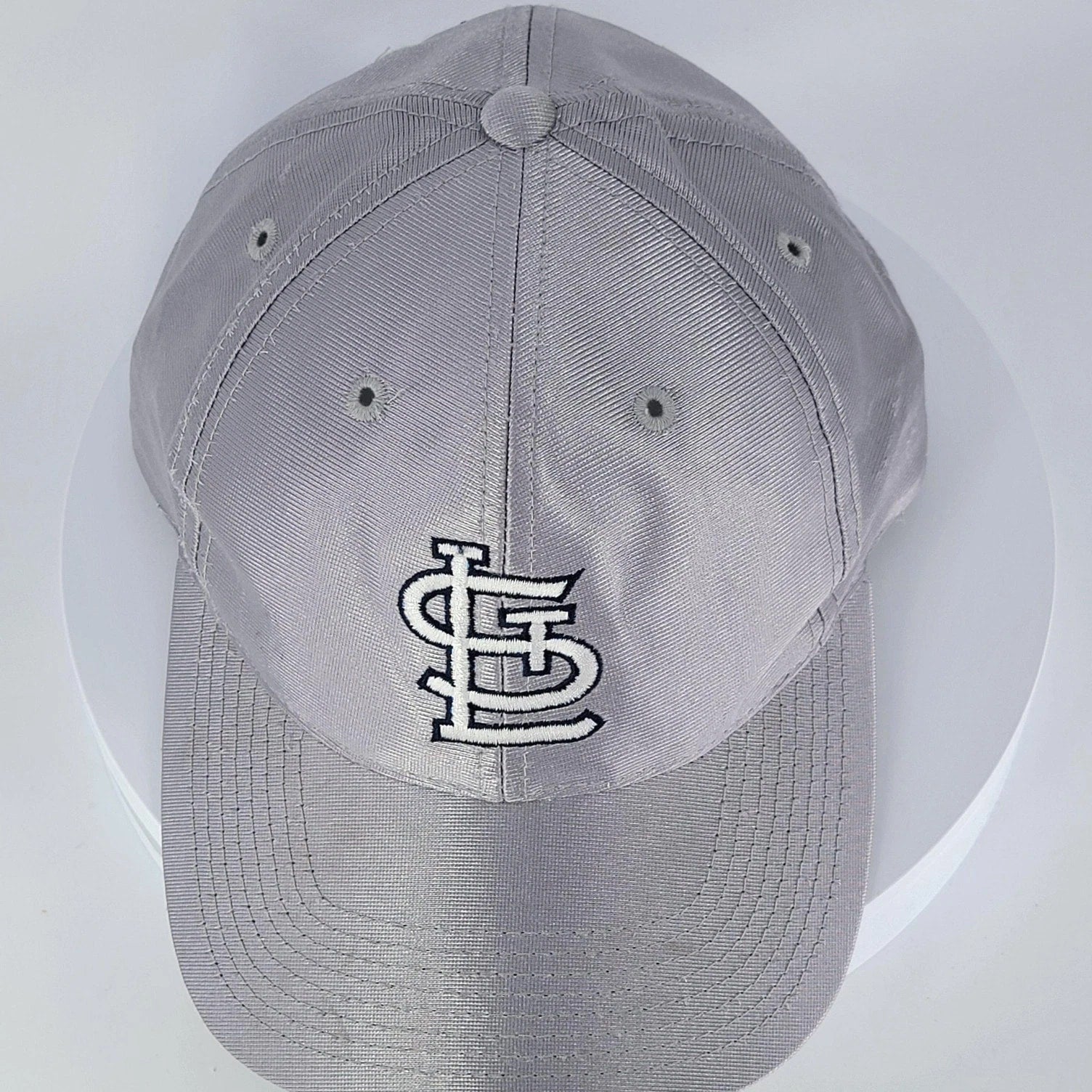 St. Louis Cardinals Turn Ahead The Clock Silver Snapback Hat Cap Century 21 VTG