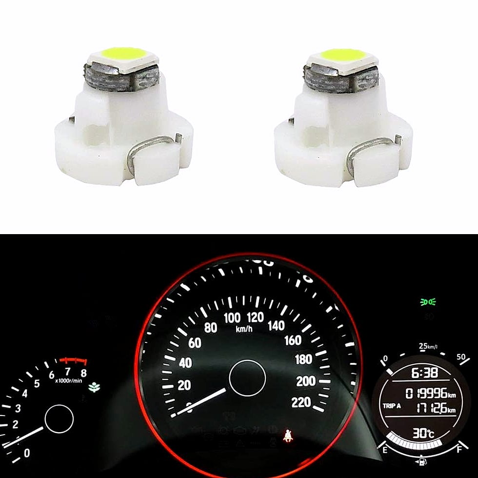 WLJH 10x Yellow T4.7/T5 Neo Wedge 3030 SMD LED Dashboard Bulbs