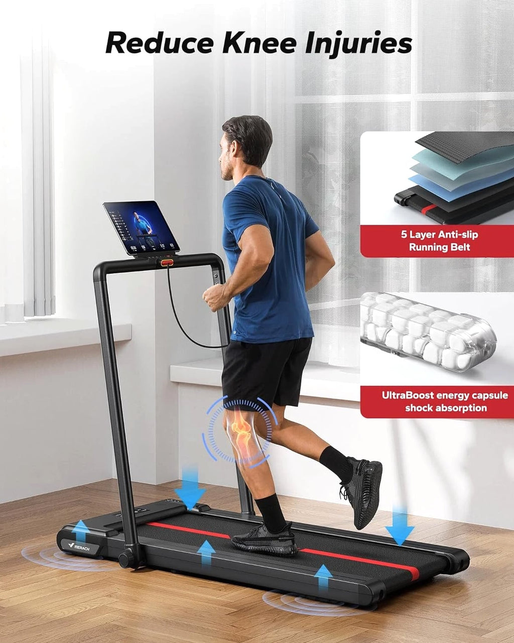 MERACH T05 2.5HP Smart 2 in 1 Folding Under Desk Treadmill Walking Pad