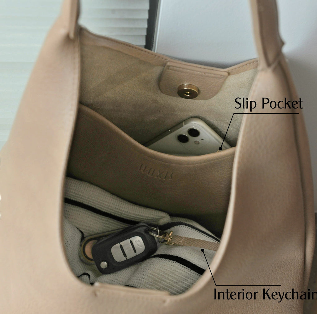 HOXIS Hobo Bag Women Soft Vegan Leather Shoulder Handbag
