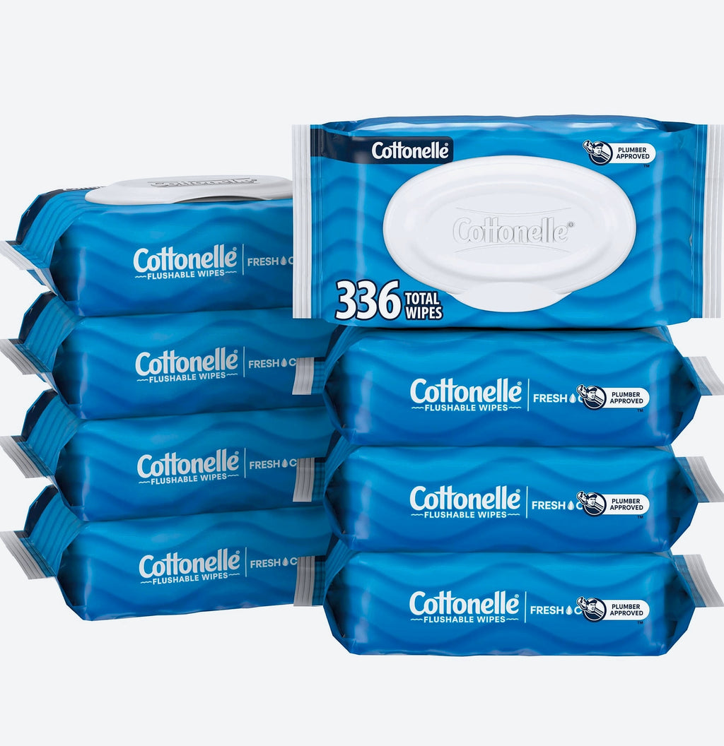 Cottonelle Fresh Feel Flushable Wet Wipes, 8 Packs