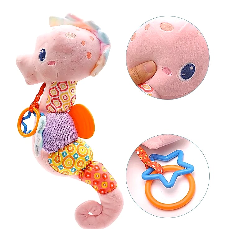 ASWJ Baby Seahorse Musical Rattle Soft Toy for Infants