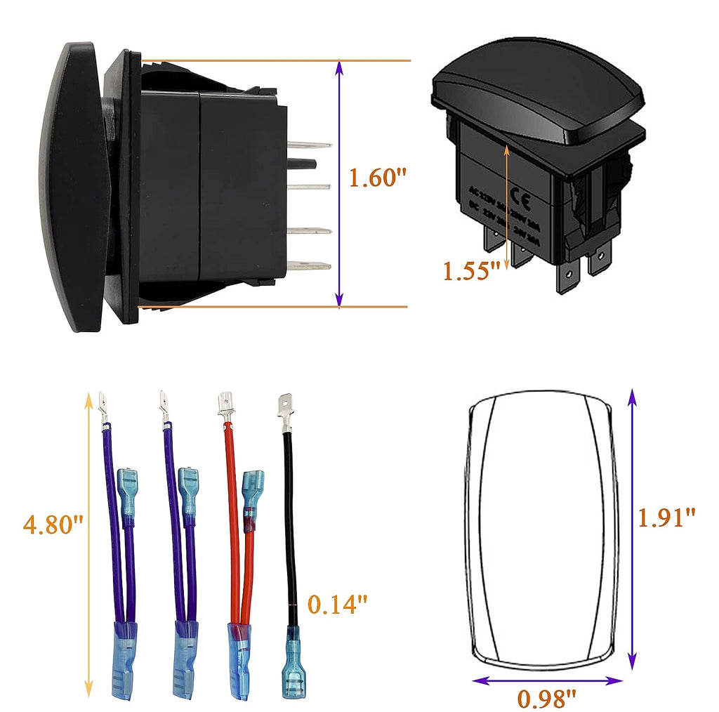 BACAUTOPARTS 7Pin Nav/Anchor Light Rocker Switch 12V 24V