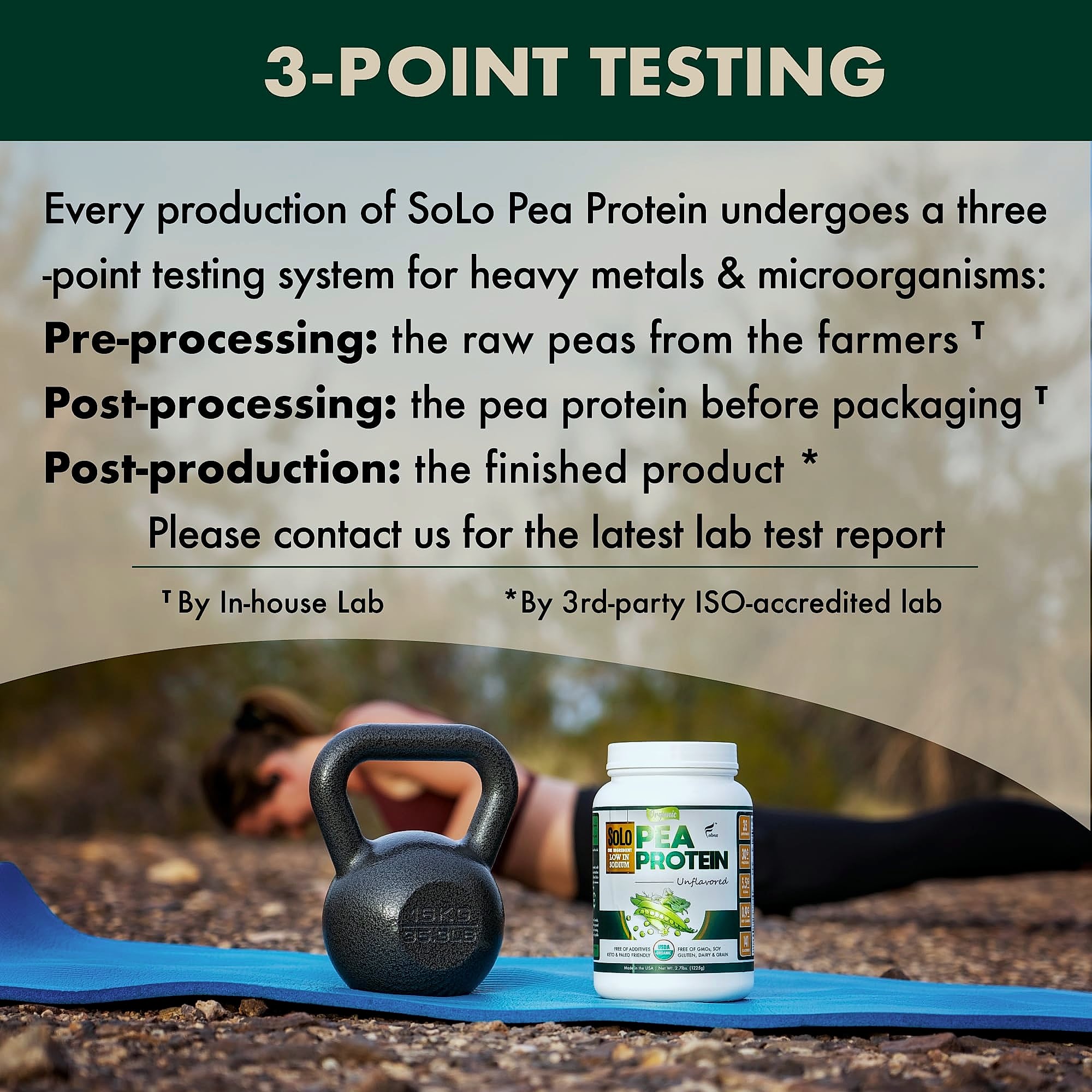 FOLONA SOLO Organic Pea Protein Isolate Powder 2.7 lbs