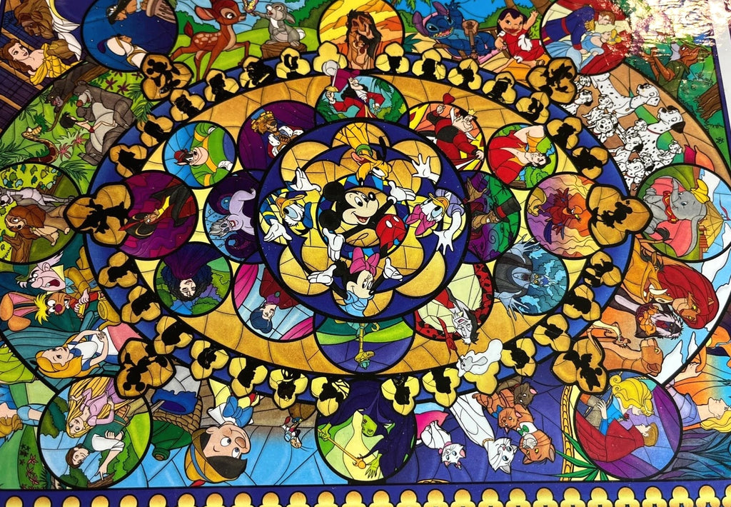 2019 Disney Stained Glass Classics II Ceaco 1500 Piece Jigsaw Puzzle 32” x 24”