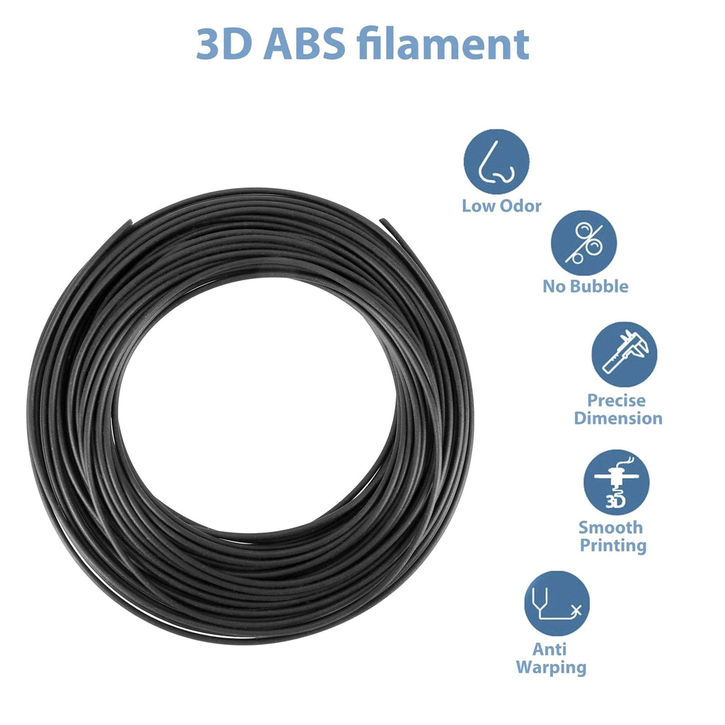 10M ABS 3D 1.75mm Printer Filament for 3D Scribble Pen Printers - Black E9D6