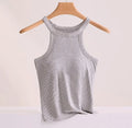 UBOWEN Threaded Halter Neck Camisole with Built-in Bra