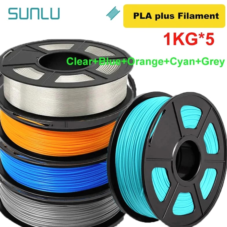 PETG/ABS Filamnet 1.75mm 5Roll 1KG Neatly Wound Printer Filament for 3D Printer