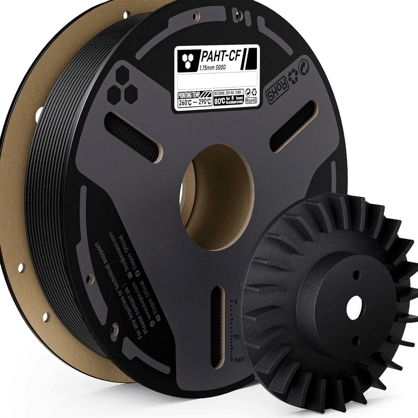 Carbon Fiber PAHT Filament 1.75Mm Black 0.5KG, Nylon CF High Temp 3D Printing Fi